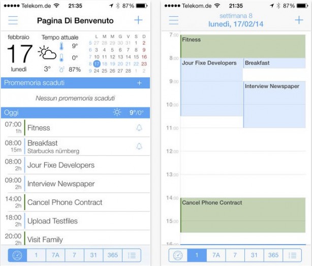 miCal: arriva la nuova e completa app calendario per iPhone in stile iOS 7