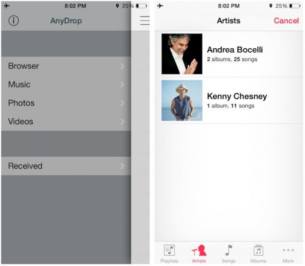 Come inviare musica, video e documenti di qualsiasi tipo con AirDrop su iPhone – Cydia