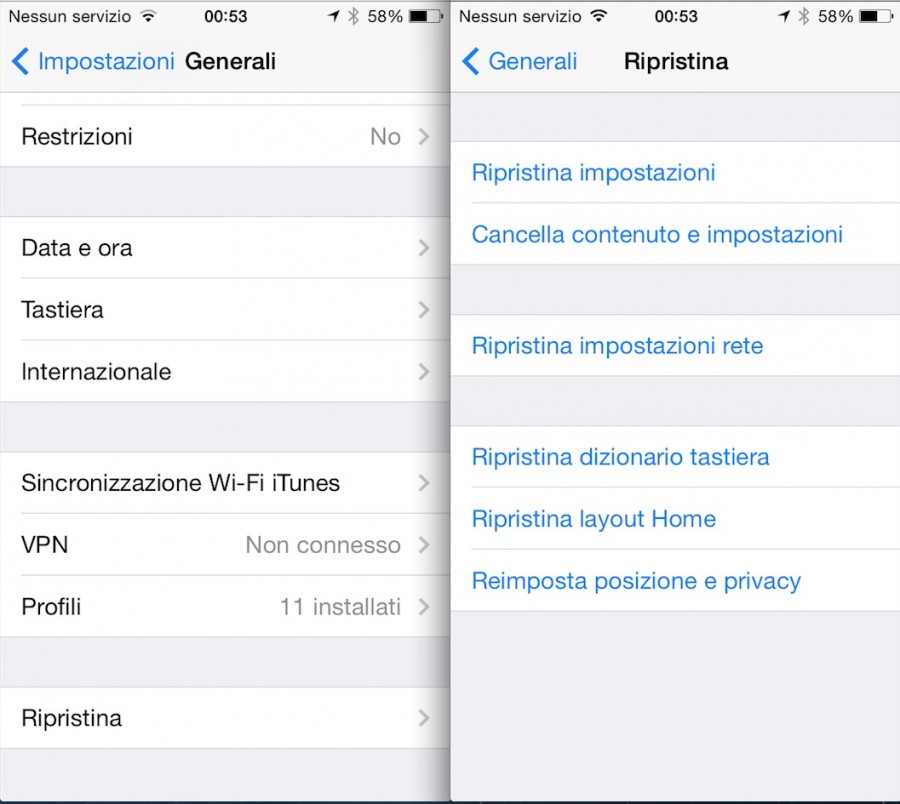 ripristinare impostazioni safari iphone