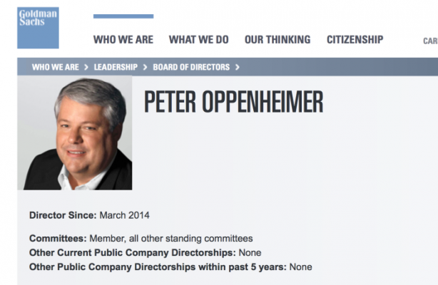 Il CFO di Apple, Peter Oppenheimer, entra nella Goldman Sachs