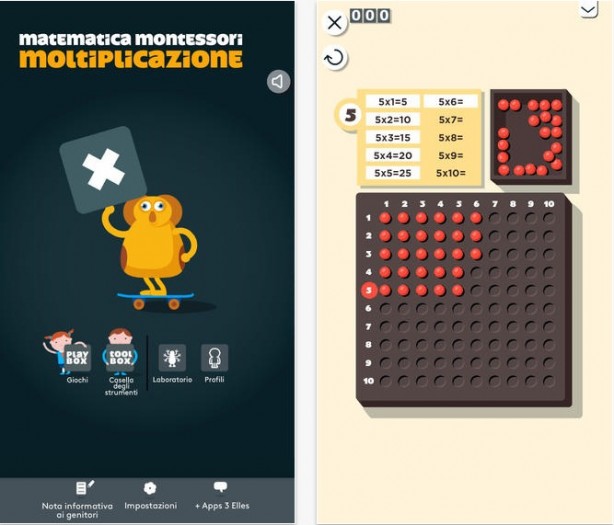 Matematica Montessori: app per bambini e la moltiplicazione non è più un problema