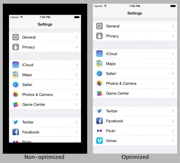 iPhone-6-mockup-Settings-optimized-vs-non-optimized