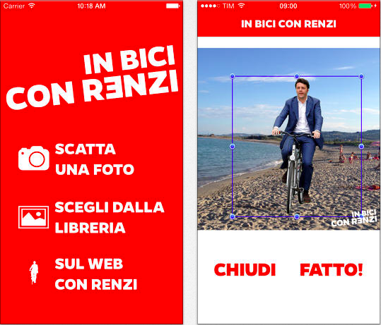 In bici con Renzi, per inserire il Premier in ogni foto