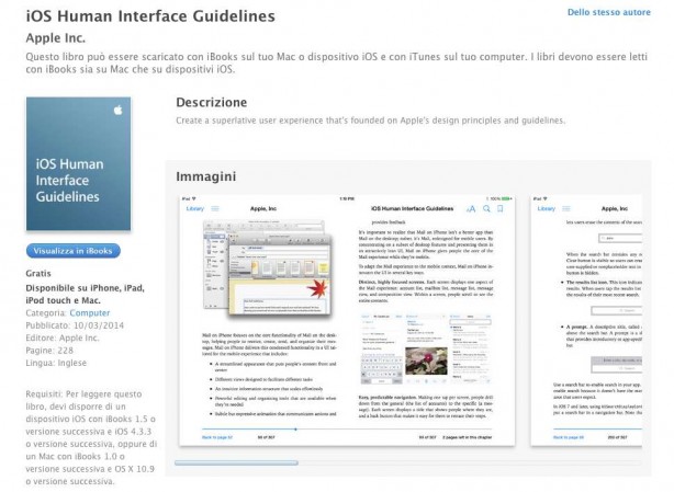 Apple pubblica su iBooks la guida per lo sviluppo dell’interfaccia delle app per iOS