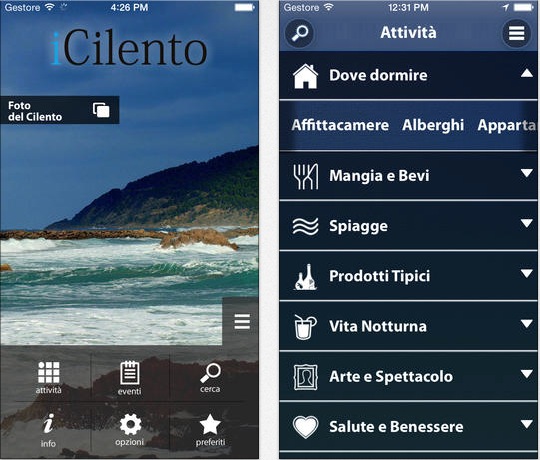 Si aggiorna iCilento, la migliore app con i locali e gli eventi del Cliento