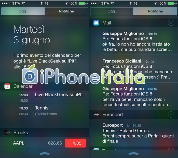 Focus: iOS 8 e Centro Notifiche