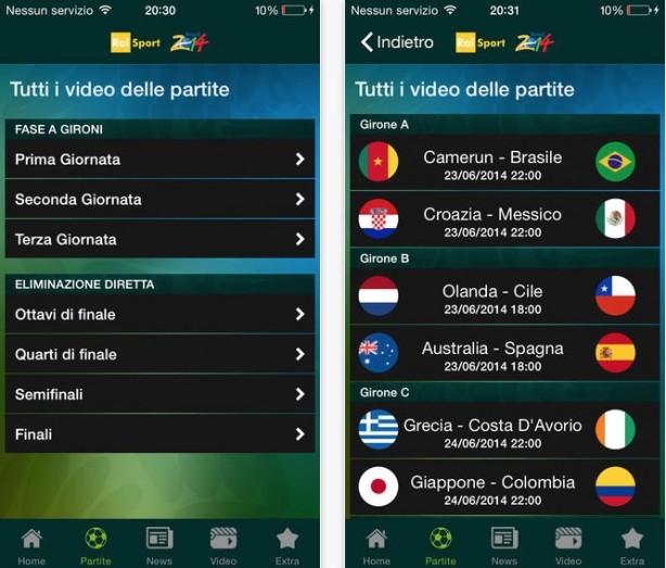 Raisport Mondiali 2014, l’app per vedere gratuitamente i mondiali su iPhone