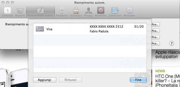 Portachiavi Apple OS X