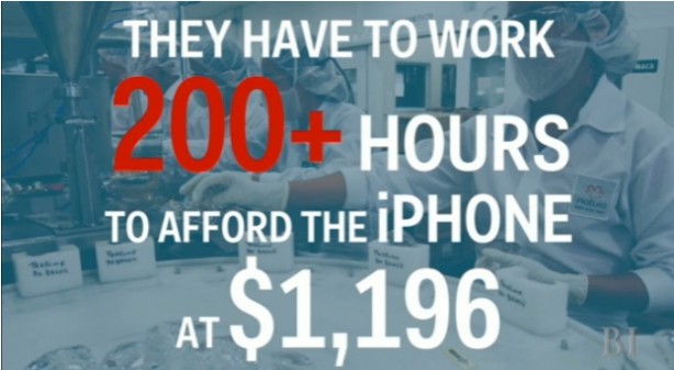 Quante ore di lavoro occorrono per acquistare un iPhone 5s?