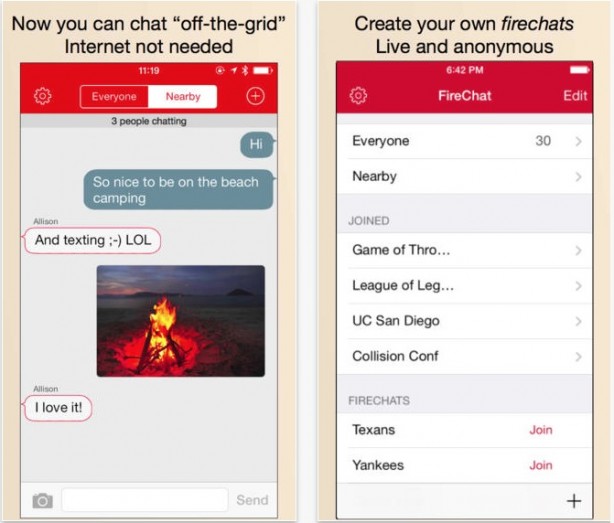 FireChat si aggiorna con la possibilità di comunicare con gli utenti Android