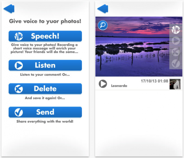 spePic, l’app che permette di condividere foto con relativi commenti audio
