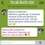 Piccole Ricette si aggiorna: arriva la chat per parlare in tempo reale con altri provetti chef!