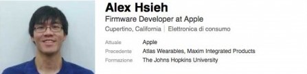 Apple assume Alex Hsieh per il progetto iWatch