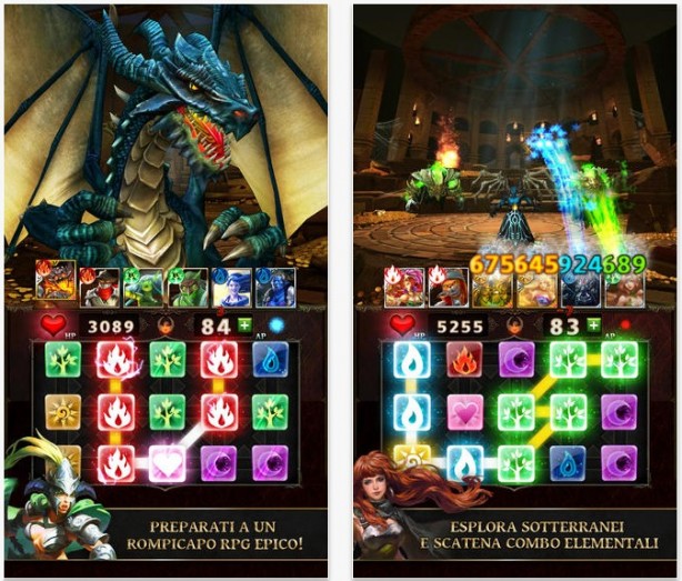 Dungeon Gems: un mix tra card game, puzzle game e RPG di Gameloft