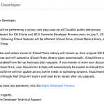 Attenzione al 7 luglio: Apple eliminerà i contenuti in CloudKit salvati tramite iOS 8