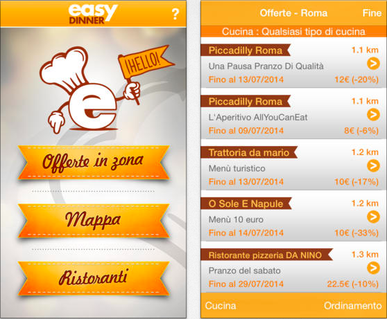 Accedi alle migliori offerte eno-gastronomiche di Roma con l’applicazione Easy Dinner