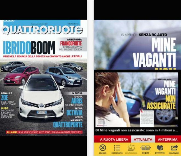 Quattroruote per iPhone: la rivista più importante di automobilismo direttamente a portata di touch