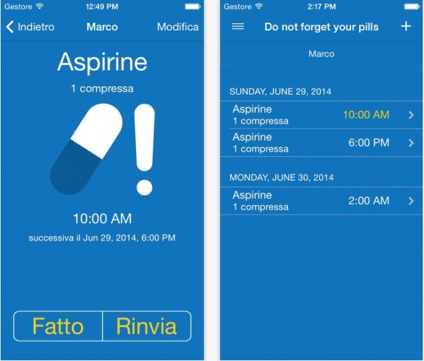 Su iPhone arriva l’app che ti ricorda di prendere le medicine