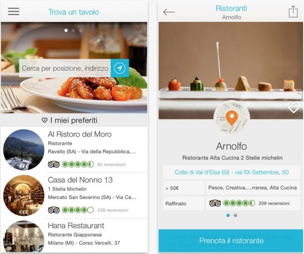Si aggiorna MyTable, l’app per prenotare i ristoranti in Italia