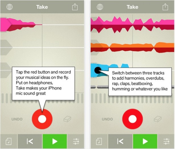Take Creative Vocal Recorder, l’app per registrare le due idee musicali in movimento