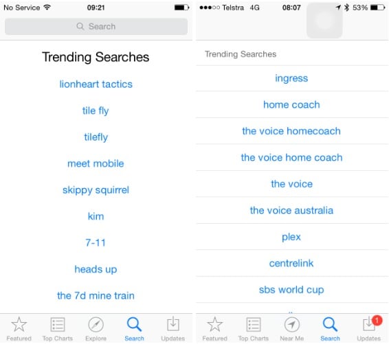 iOS 8: arrivano i “trend” anche nelle ricerche su App Store