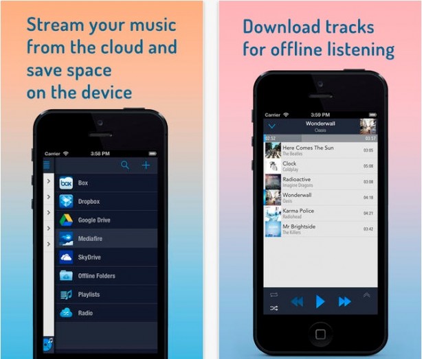 CloudBeats permette di ascoltare i brani musicali salvati sul Cloud