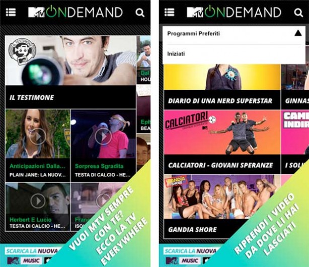 MTV ON DEMAND: il vostro network preferito sempre con voi!