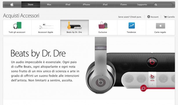 Apple aggiunge allo Store Online una sezione dedicata a Beats