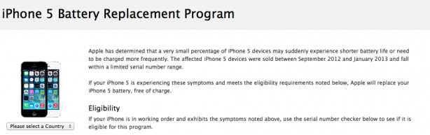 iPhone 5: Apple avvia il programma di sostituzione gratuita della batteria [AGGIORNATO]
