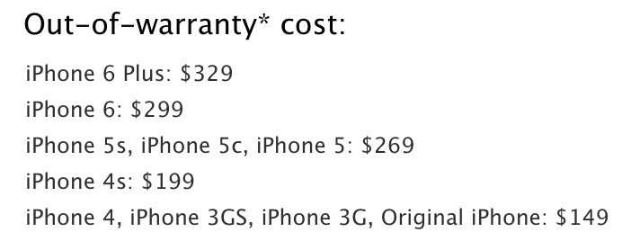 Apple pubblica i prezzi per le riparazioni fuori garanzia di iPhone 6 e ...