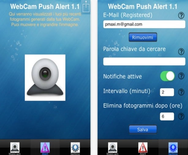 WebCam Push Alert iPhone pic0