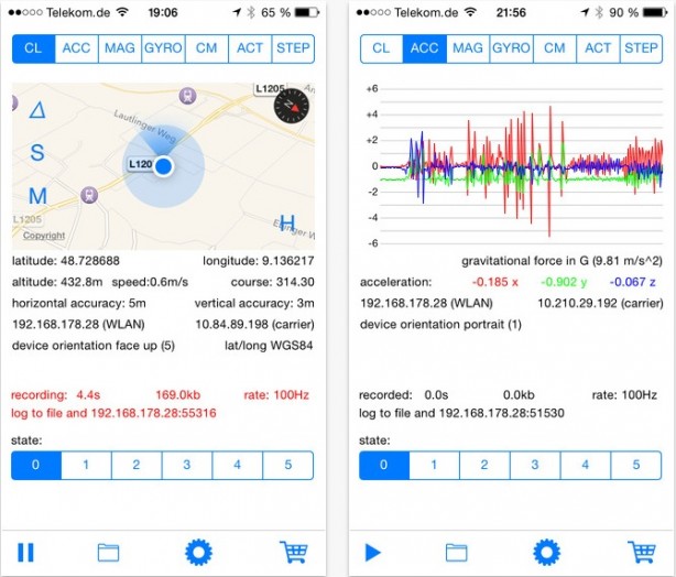 SensorLog: monitorare il lavoro svolto dai vari sensori su iPhone