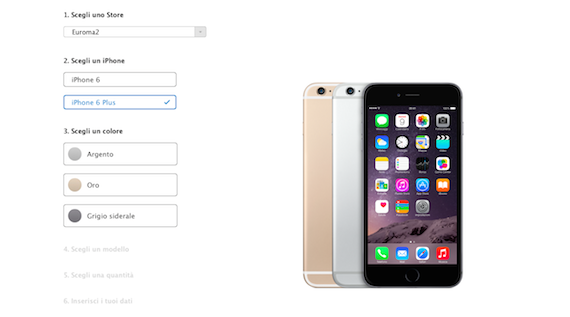 iPhone 6 e iPhone 6 Plus disponibili al pre-ordine su Apple Online Store [AGGIORNATO: iPhone 6 Plus terminati, pochi iPhone 6]