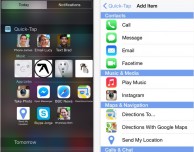 Quick-Tap: contatti, musica e applicazioni di messaggistica nel centro notifiche come widget