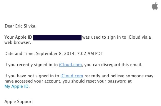Apple invia delle mail di allerta per gli accessi su iCloud via web