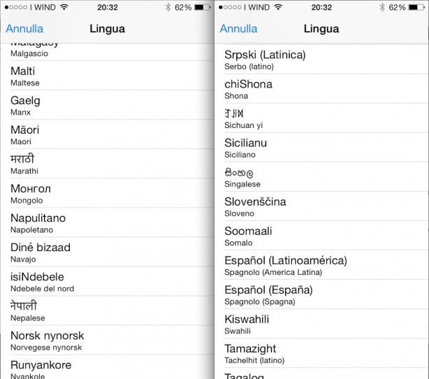 iOS 8 supporta anche i dialetti napoletano e siciliano