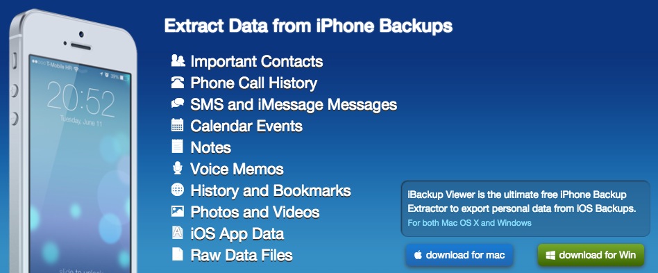 ibackup viewer notes restore to itunes