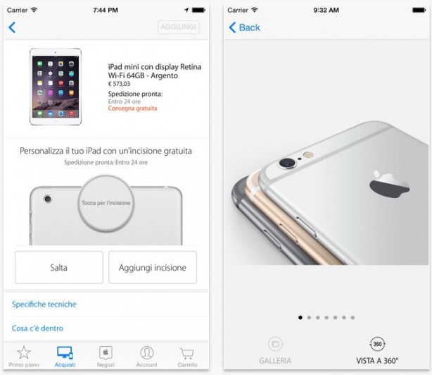 L’applicazione Apple Store si aggiorna per iPhone 6