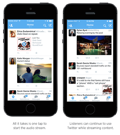 Twitter introduce nuove schede audio per la riproduzione dalla timeline