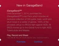 Apple rilascia il pacchetto speciale (RED) in GarageBand