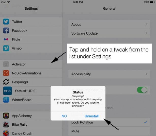 Come disinstallare i tweak su iPhone jailbroken senza aprire Cydia – Guida