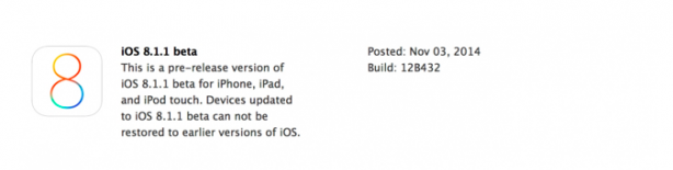 Apple rilascia iOS 8.1.1 beta 1 agli sviluppatori