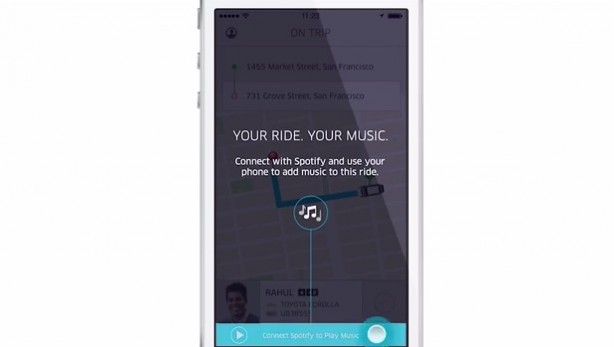 Spotify per la musica, Uber per il tuo autista personale: uniti per offrirti un servizio migliore