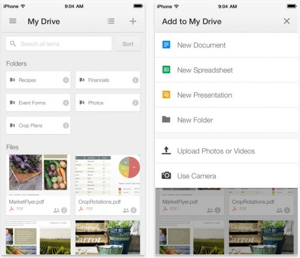 Google Drive si aggiorna con lo sblocco tramite Touch ID