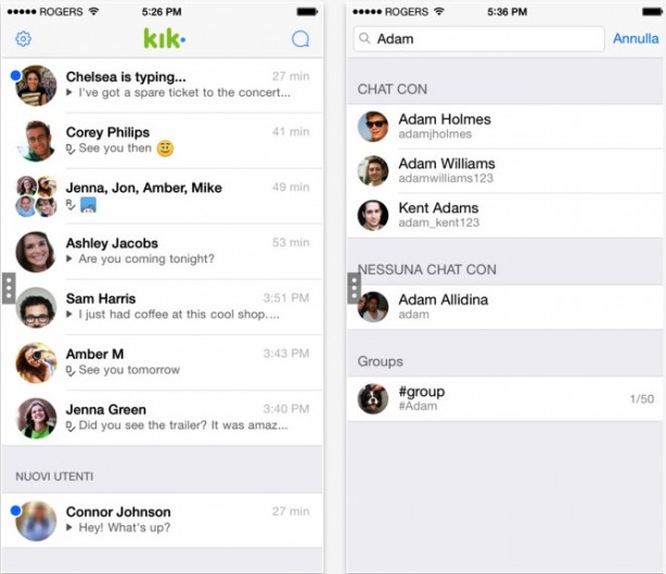Kik Messenger si aggiorna: arrivano i gruppi!
