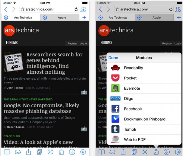 iCab Mobile si aggiorna con il supporto al Touch ID