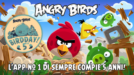 Angry Birds festeggia i 5 anni con 30 nuovi livelli