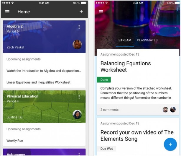 Google Classroom disponibile su App Store