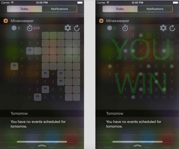 “Minesweeper – Widget Edition for iOS”: il prato fiorito (o campo minato) ora è nel centro notifiche!