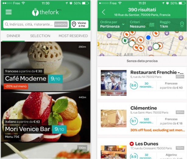 thefork, l’app per prenotare i ristoranti in tutta Italia